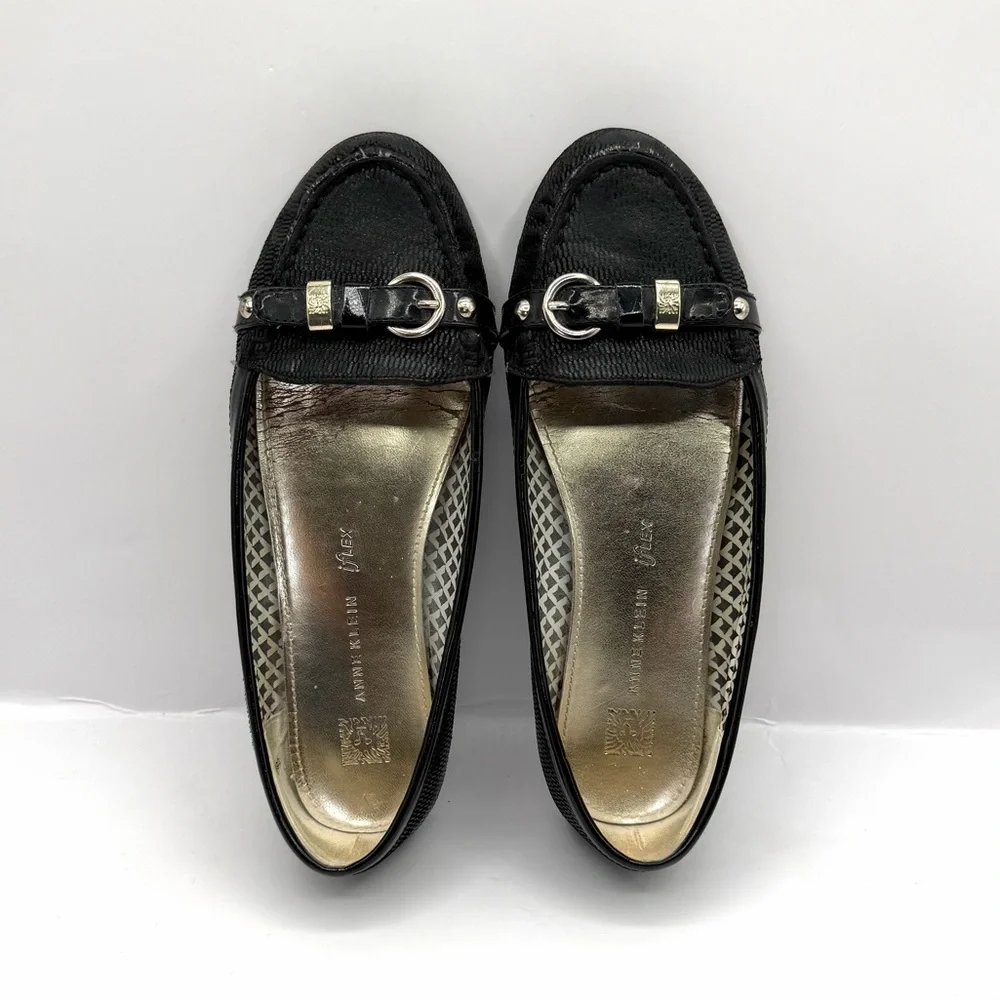 ANNE KLEIN iFlex Loafers Flats Black 6.5M AKSAVIHA Buckle Casual Work - Picture 3 of 8